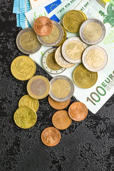 Euro Geld Munten Bankbiljetten Van Papier — Stockfoto