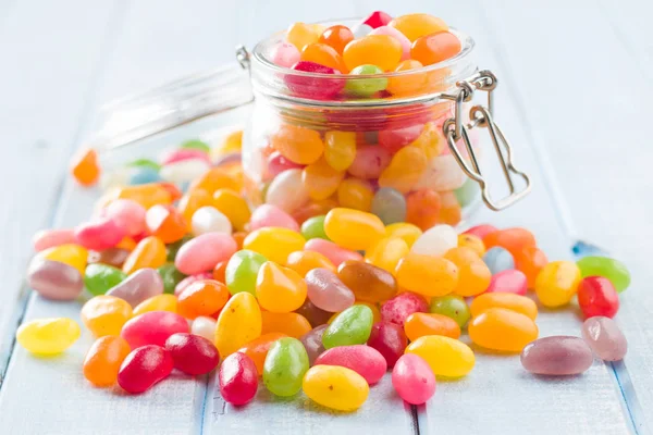 Sweet Jelly Beans Jar — Stock Photo, Image