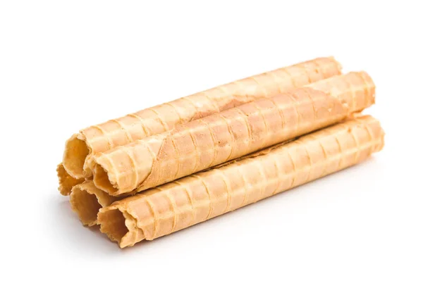 Sweet Wafer Tubes Isolated White Background — Stock Photo, Image