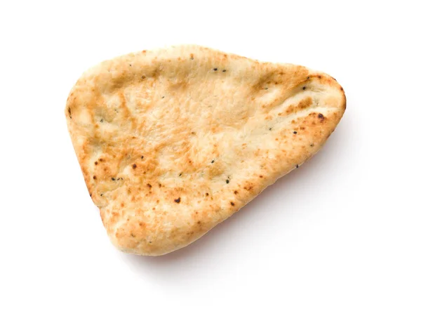 Indisches Naan Brot Isoliert Auf Weißem Hintergrund — Stockfoto