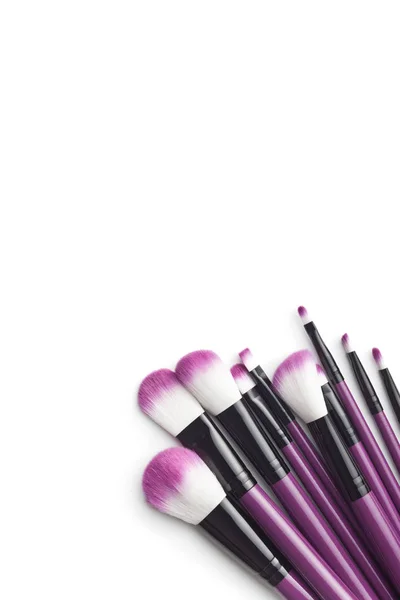 Set Makeup Brushes Isolated White Background — Stock Photo, Image