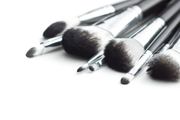 Set Makeup Brushes Isolated White Background — Stock Photo, Image