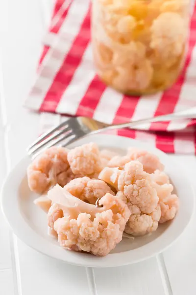 Tasty Pickled Cauliflower Plate — Stock Photo, Image