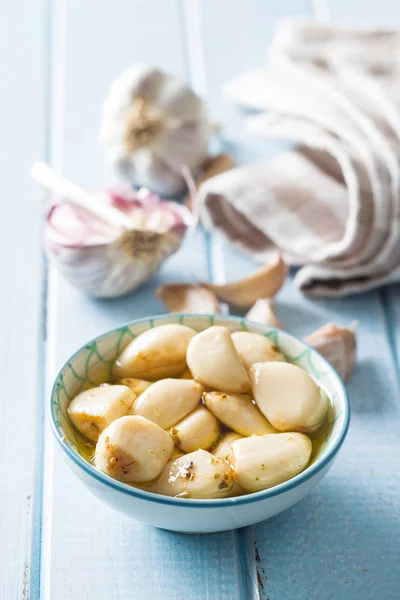 Marinerad Vitlök Inlagd Vitlök Skål — Stockfoto