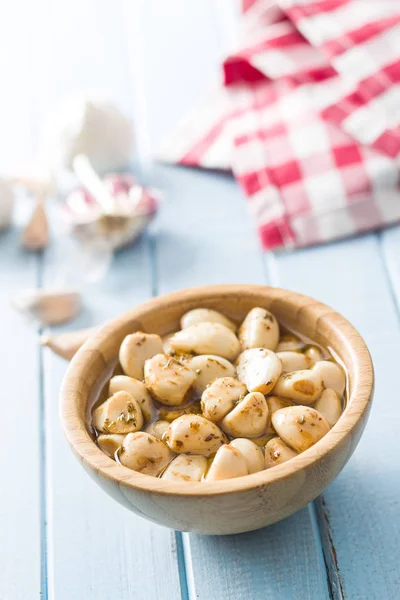 Marinated Garlic Pickled Garlic Bowl — Stock Photo, Image