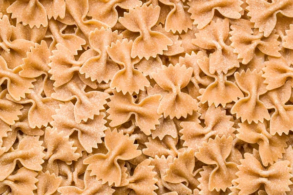 Celozrnný Těstoviny Farfalle Chutné Italské Těstoviny Pohled Shora — Stock fotografie