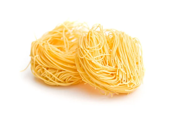 Italian Pasta Tagliatelle Nest Isolated White Background — Stock Photo, Image