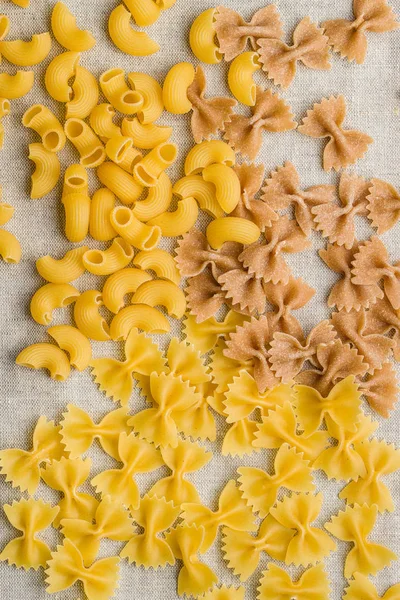 Varios Tipos Pasta Italiana Vista Superior — Foto de Stock