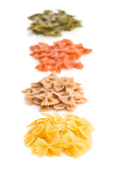 Farfalle Pasta Colorful Italian Pasta Isolated White Background — Stock Photo, Image