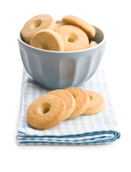 Galletas Mantequilla Dulce Servilleta Aislada Sobre Fondo Blanco —  Fotos de Stock