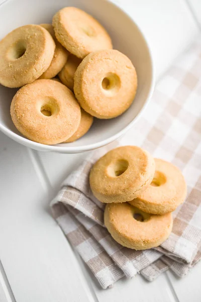 Sweet Buttery Biscuits White Table — Stock Photo, Image