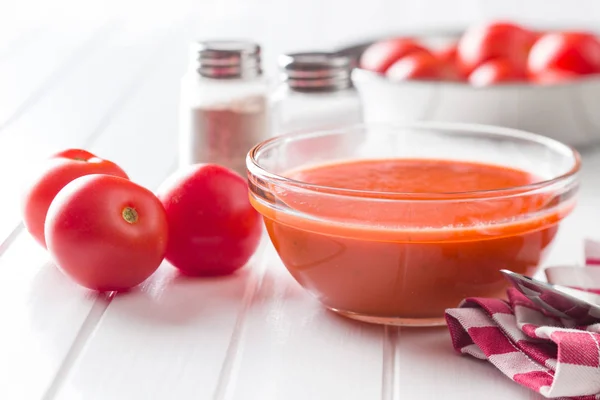 Koude Gazpacho Soep Kom — Stockfoto