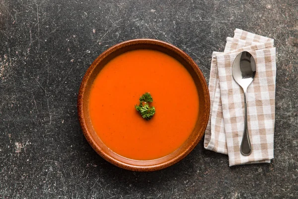 Sopa Gaspacho Frio Placa — Fotografia de Stock