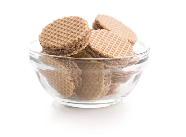 Sweet Chocolate Wafer Biscuits Isolated White Background — Stock Photo, Image