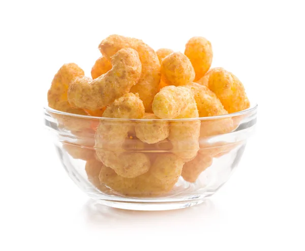 Crispy Peanut Puffs Isolated White Background — Stock Photo, Image