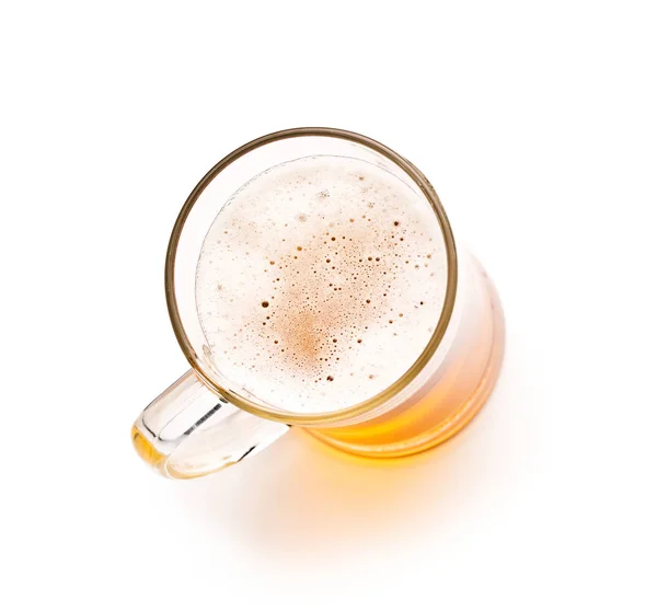Glas Bier Geïsoleerd Witte Achtergrond — Stockfoto