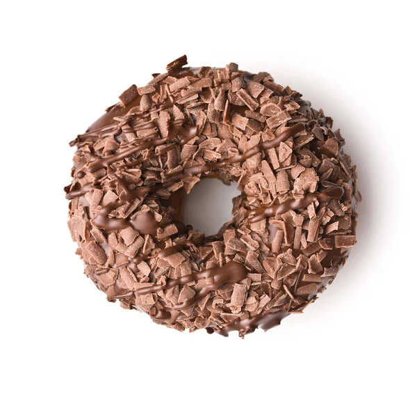 Sweet Geglazuurde Donut Geïsoleerd Witte Achtergrond — Stockfoto