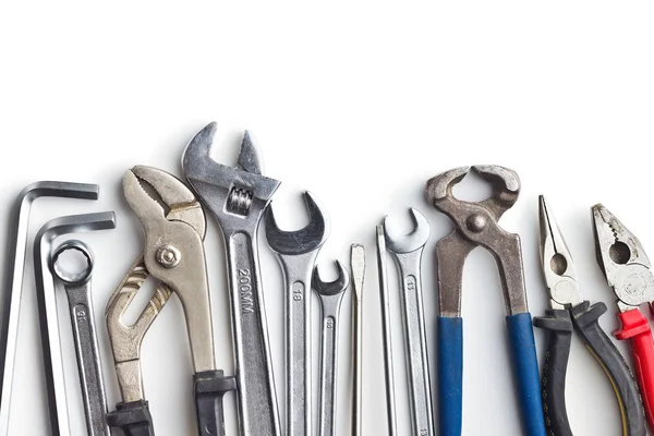 Set Tools Hand Tools Craftsmen Isolated White Background — Stock Photo, Image