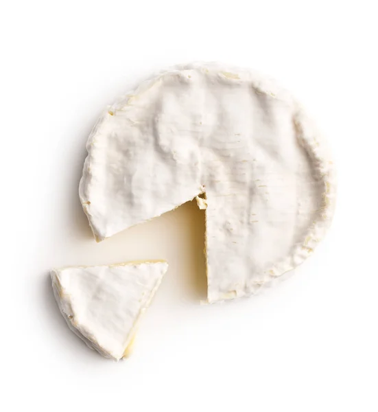 Queso Brie Sabroso Camembert Aislado Sobre Fondo Blanco —  Fotos de Stock