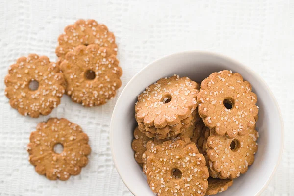 Galletas Navidad Con Cristales Azúcar Tazón —  Fotos de Stock