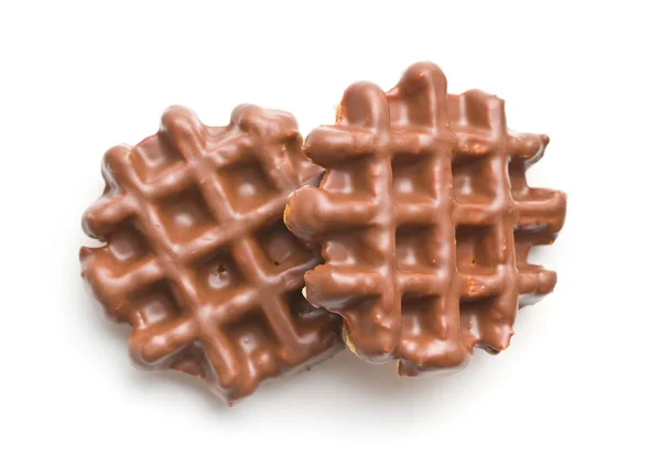Waffles Chocolate Topping Isolated White Background — Stock Photo, Image