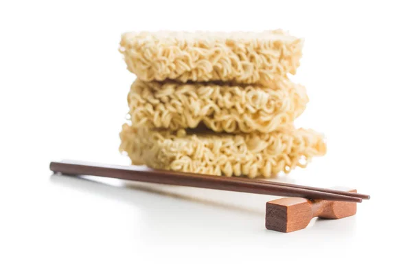 Palillos Madera Fideos Instantáneos Aislados Sobre Fondo Blanco —  Fotos de Stock