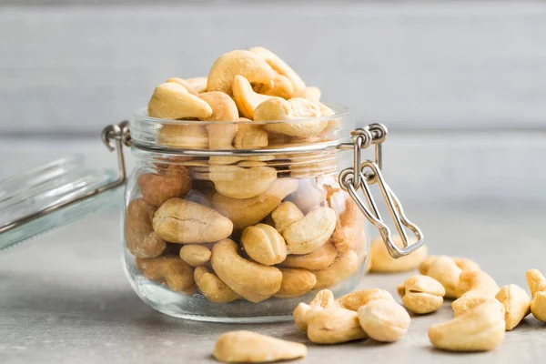 Roasted Cashew Nuts Jar — Stock Photo, Image