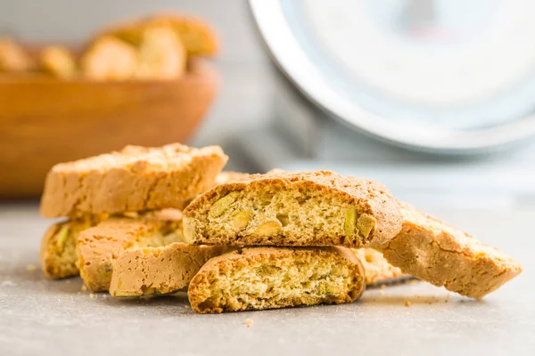 Galletas Dulces Cantuccini Mesa Cocina —  Fotos de Stock