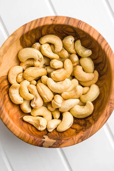Roasted Cashew Nuts Bowl Top View — Stock Photo, Image