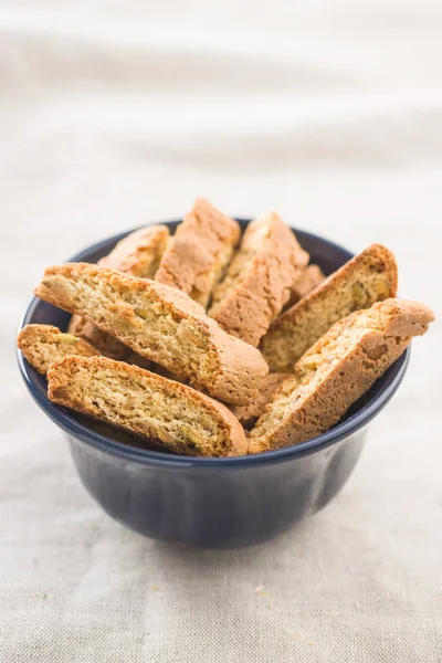 Zoete Cantuccini Koekjes Italiaanse Biscotti Schaal — Stockfoto