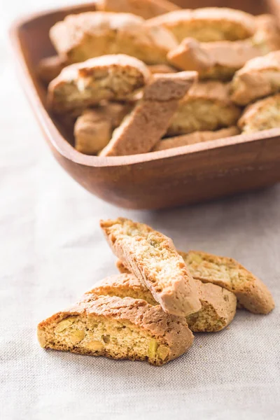 Sweet Cantuccini Biscuits Italian Biscotti Tablecloth — Stock Photo, Image