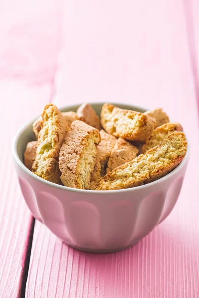 Sweet Cantuccini Biscuits Italian Biscotti Bowl — Stock Photo, Image