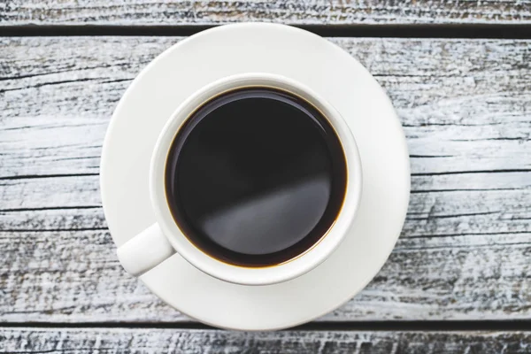 Donkere Koffie Kopje Bovenaanzicht — Stockfoto