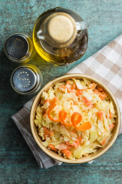 Une Salade Chou Salade Légumes Vue Dessus — Photo