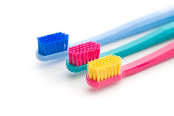 Colorful Toothbrushes Isolated White Background — Stock Photo, Image