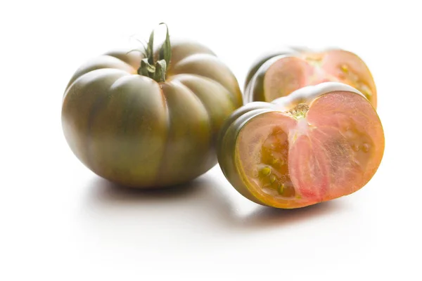 Dark Brandywine Tomatoes Isolated White Background — Stock Photo, Image