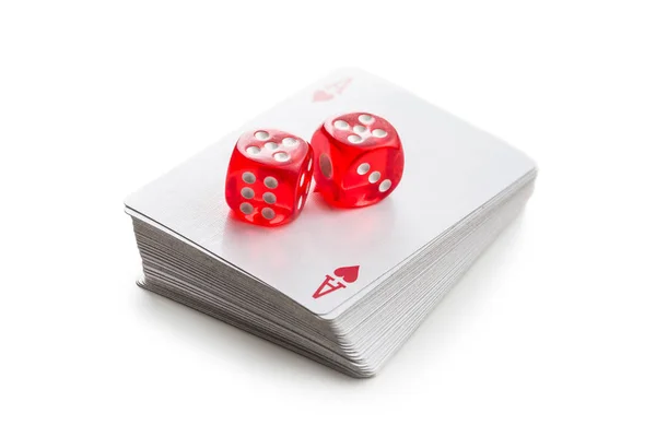 Dadi e carte da poker . — Foto Stock