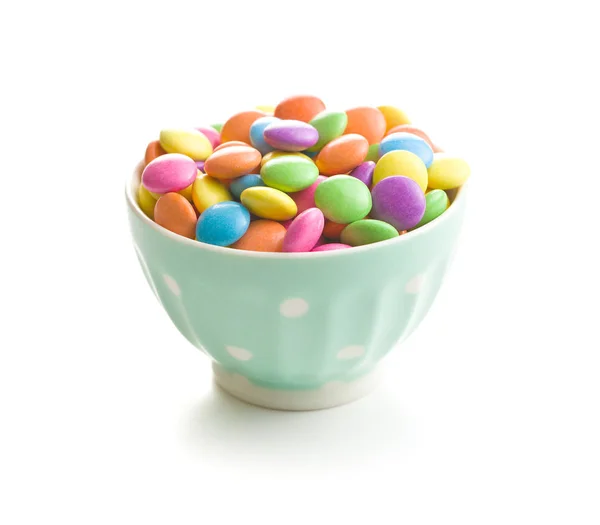 Kleurrijke chocolade snoep pillen. — Stockfoto