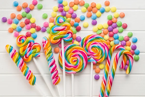 Colorful lollipops and sweet candy. — Stock Photo, Image
