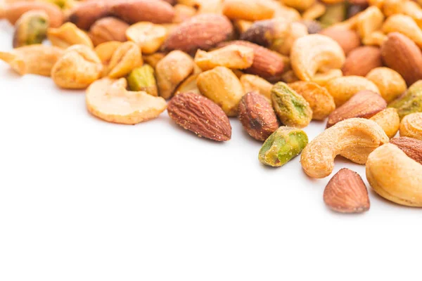Spicy flavoured nuts. Mix of nuts. — Stock Photo, Image