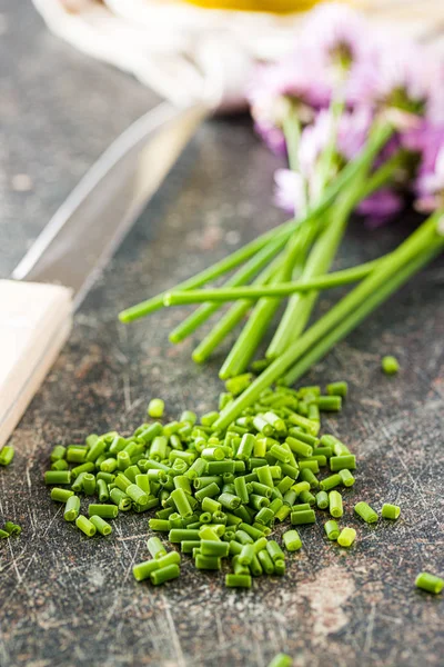 Gehakte groene bieslook — Stockfoto