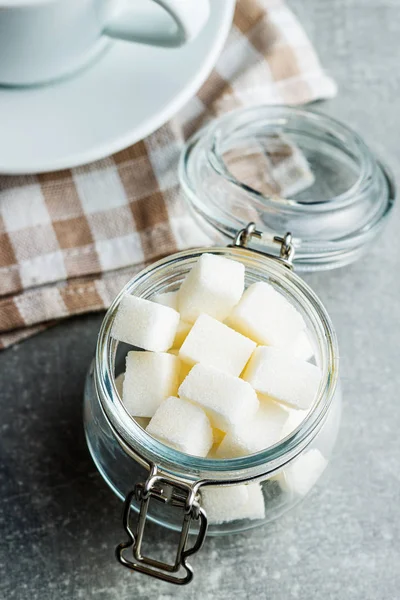 Sweet white sugar cubes. — Stock Photo, Image