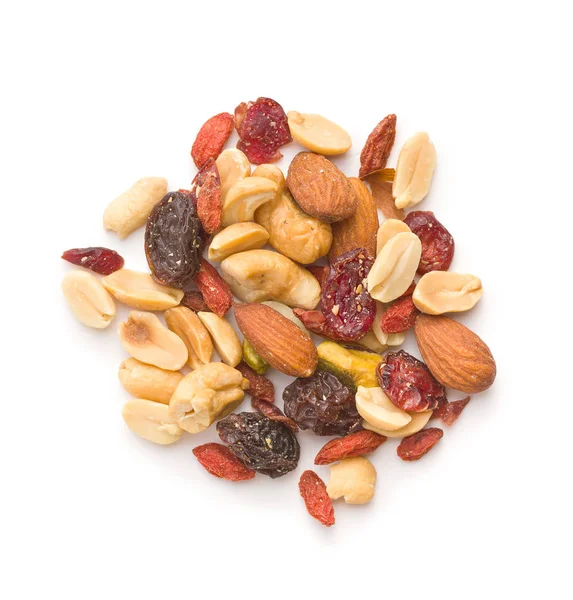 Mix of various nuts and raisins. — Stock Photo, Image
