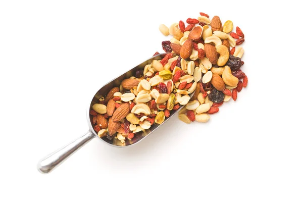 Mix of various nuts and raisins. — Stock Photo, Image