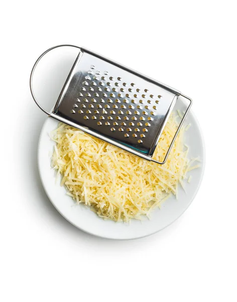 Tasty grated cheese. Parmesan cheese. — Stock Photo, Image