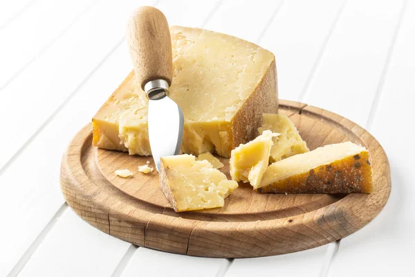 Crushed block of cheese. — Stock Photo, Image