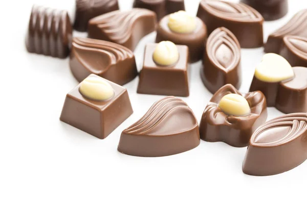 Various chocolate pralines — Stockfoto