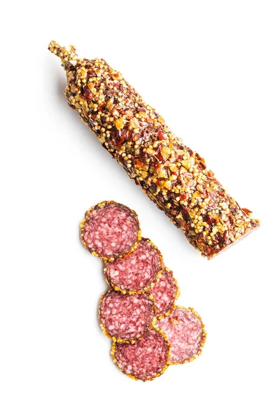 Pittige salami worst. — Stockfoto