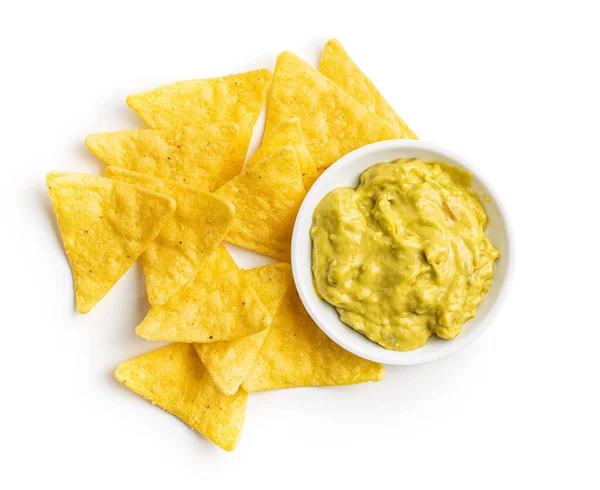 Des chips de nacho de maïs. Puces de tortilla jaunes . — Photo