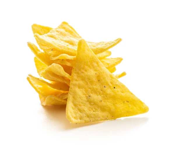 Chips de nacho de milho. Batatas de tortilla amarela . — Fotografia de Stock